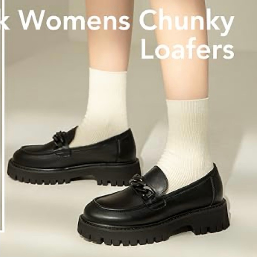 Chunky black loafers